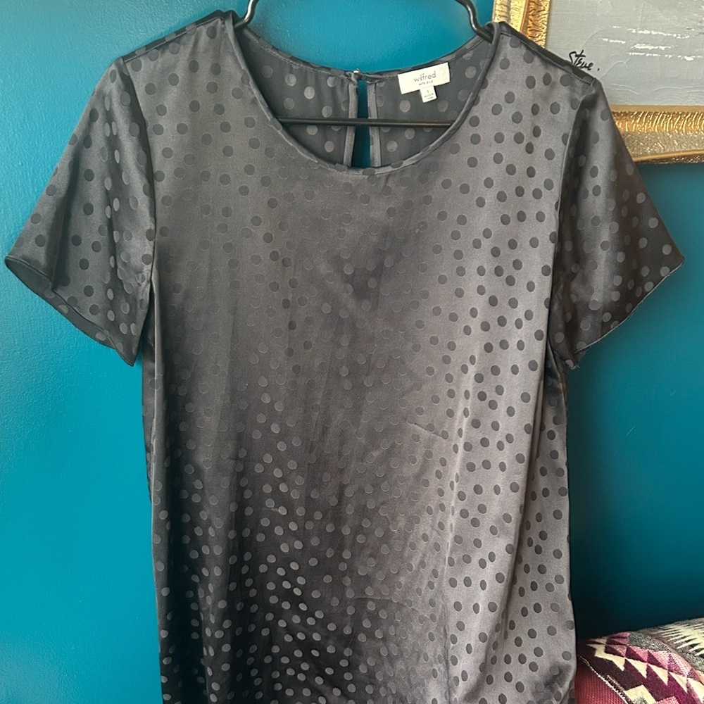 Wilfred Cypress Blouse |  Polka Dot Short Sleeve Top | Size Small